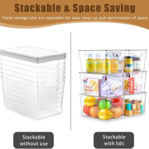 Ordelux 6 Pack Clear Storage Bins with Lids