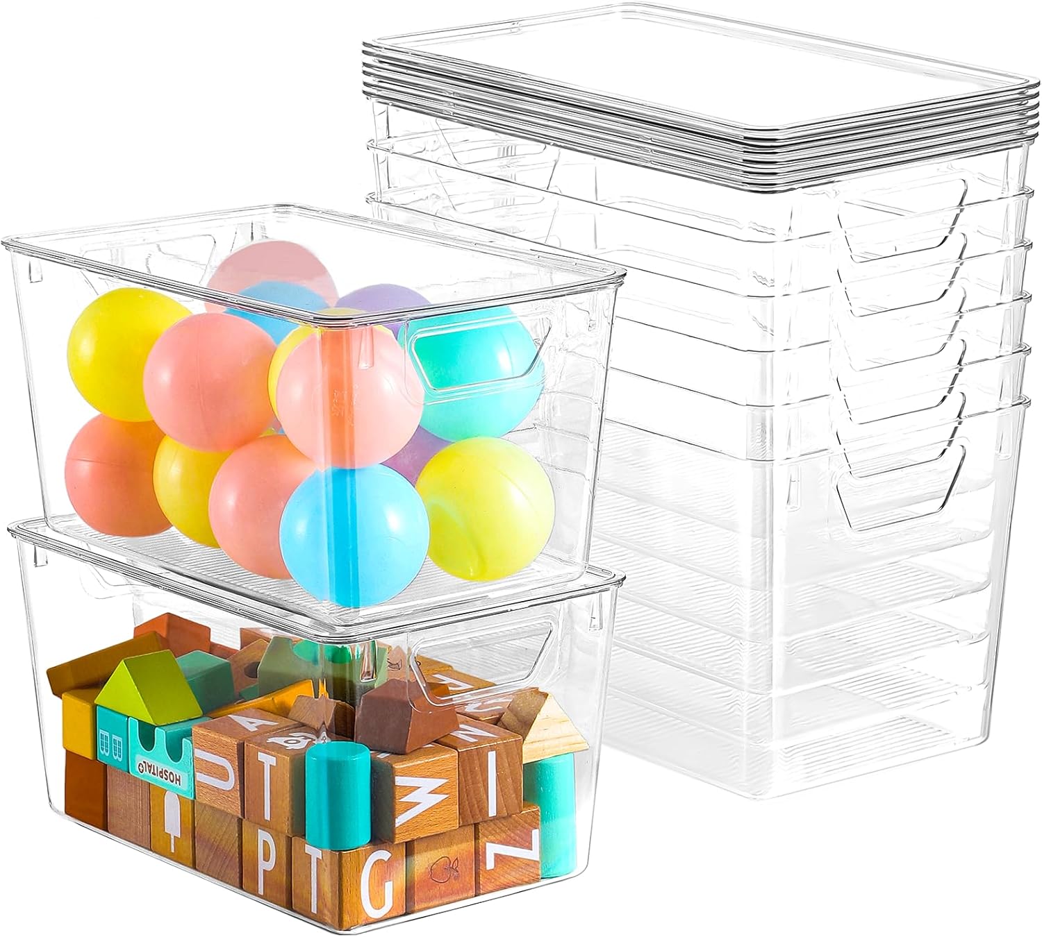 Ordelux 6 Pack Clear Storage Bins with Lids - Image 4