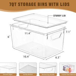 Ordelux 6 Pack Clear Storage Bins with Lids - Image 3